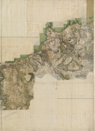 Extrait de la carte de Vauban - Zone ouest du site du val de Saire - 1774-1778 (Sources : SHD)